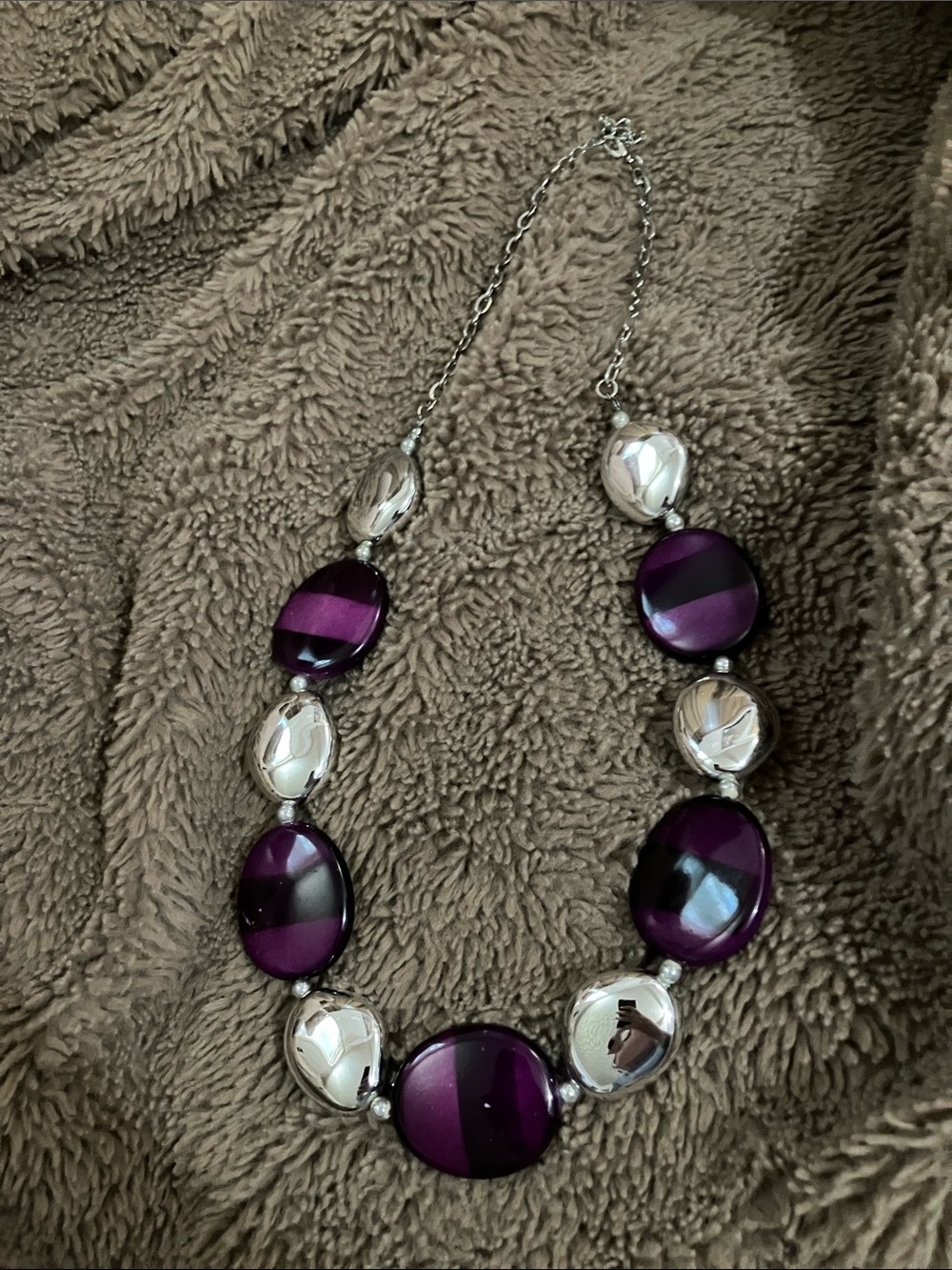 Purple Bead Statement Necklace - Women Jewelry
